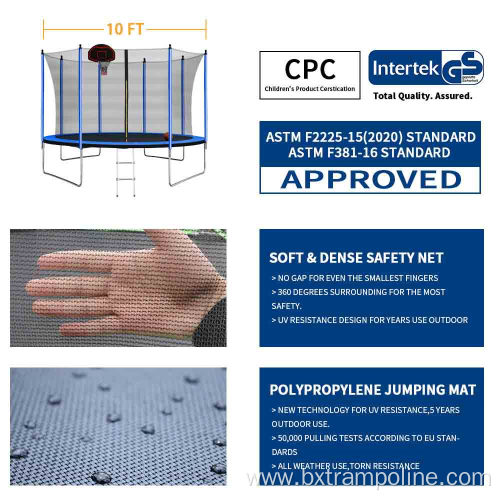 10ft Trampoline With Safety Enclosure Net